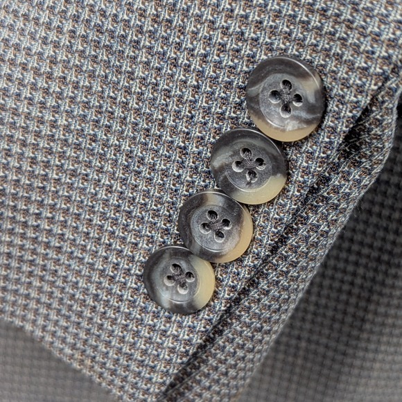 Oscar De La Renta Tweed Men's Blazer 42R 100% Wool India Gray Beige Sport Coat - Picture 3 of 10